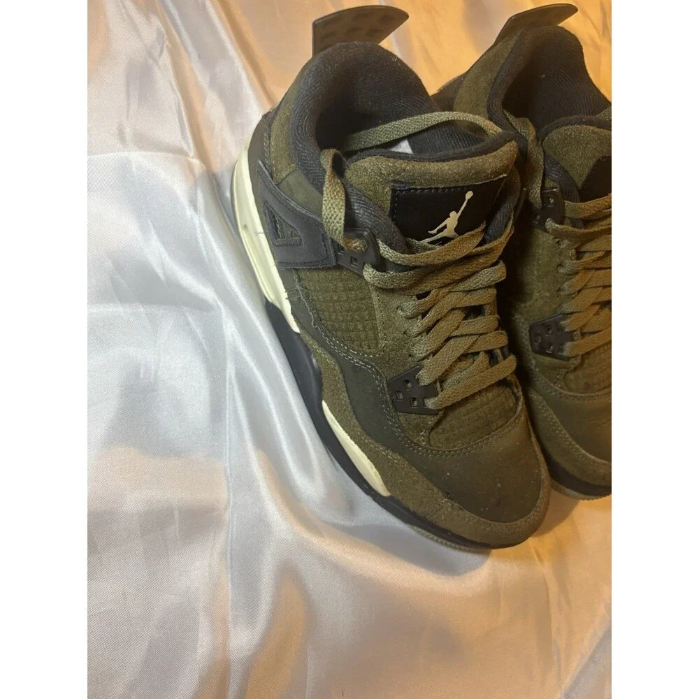 Air Jordan 4 Retro SE Craft Medium Olive Green GS Size 6Y FB9928-200 Preowned